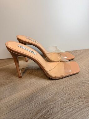 Steve Madden Signal Nude Clear Strap Stiletto Sandals